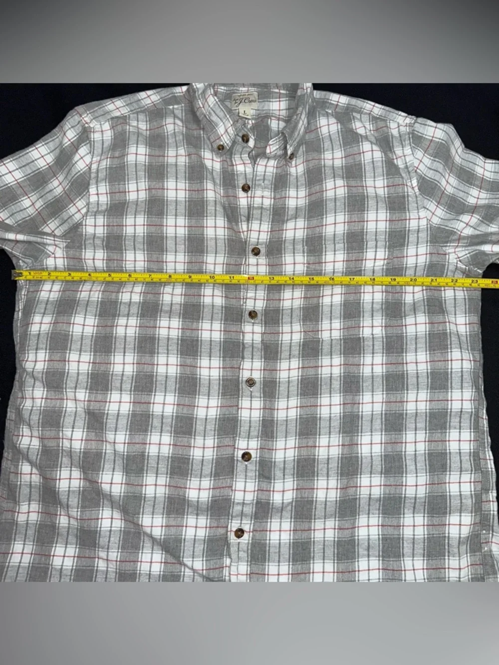 J.Crew Men's Gray Plaid Button-Down Shirt‎ lightweight flannel size large